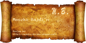 Meszko Baján névjegykártya